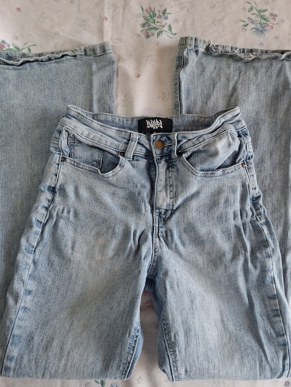 Empire Light Wash Flare Leg Jeans